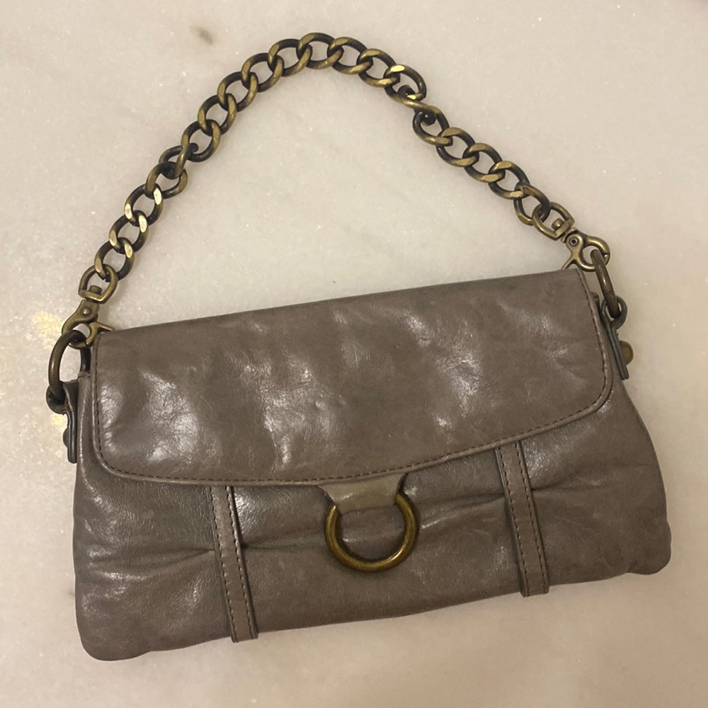 Hobo International Grey Leather Clutch